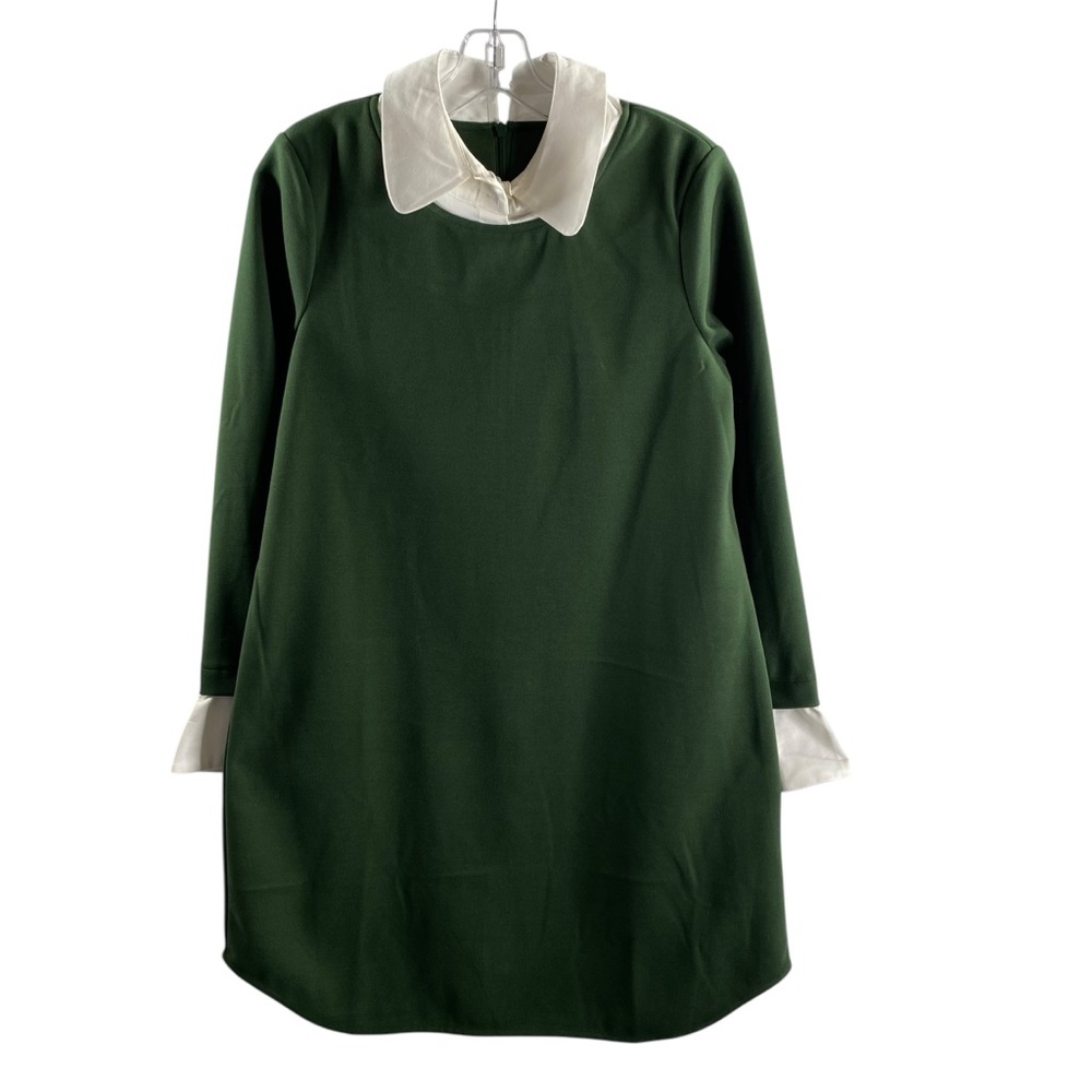 TUCKERNUCK DAKOTAH GREEN WHITE COLLAR MINI DRESS SIZE SMALL $198 RETAIL